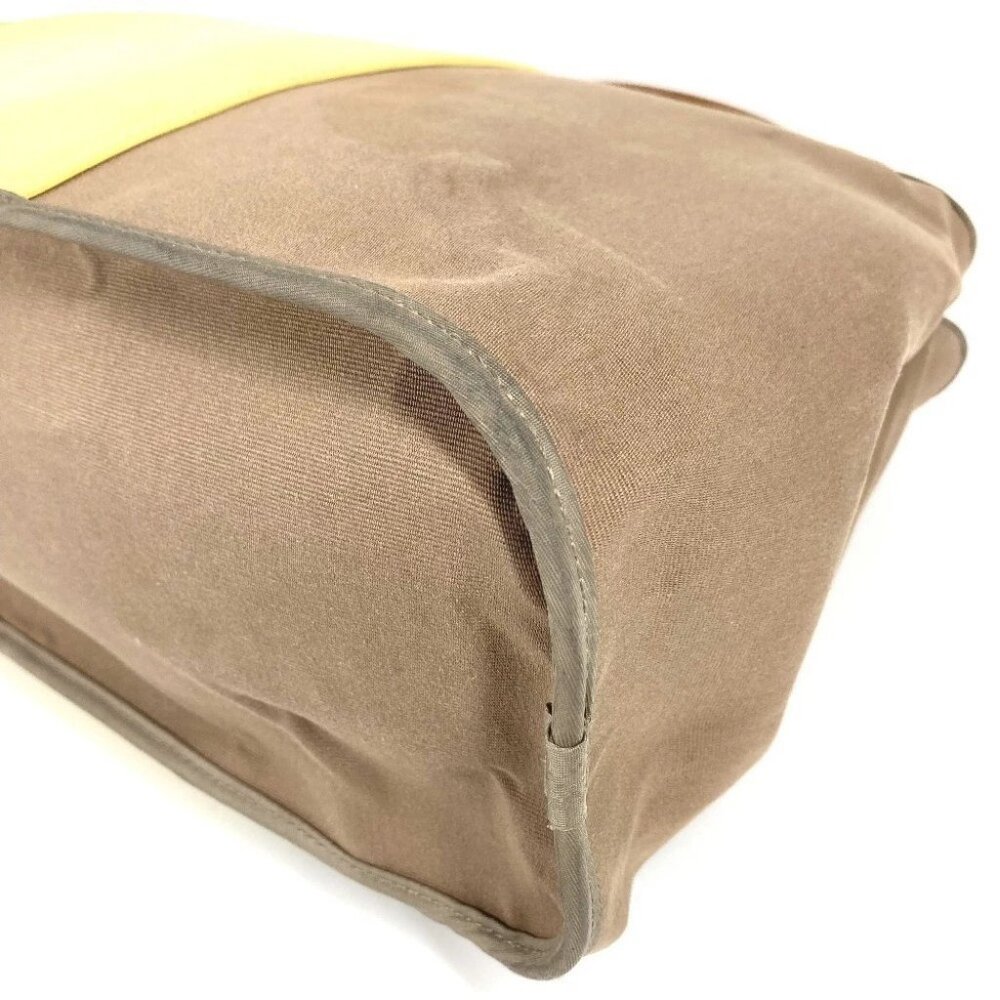 HERMES Bicolor Kabak Elan PM Shoulder Bag Tote Bag Leather/Canvas Beige/yellow - Picture 6 of 16